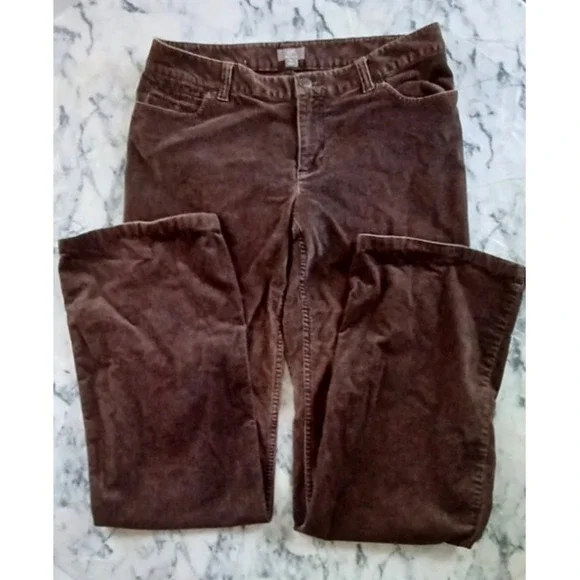J Jill Corduroy Pants Women 8Tall Bootcut Stretch Chino‎ Brown Stretch Preppy - Picture 2 of 11